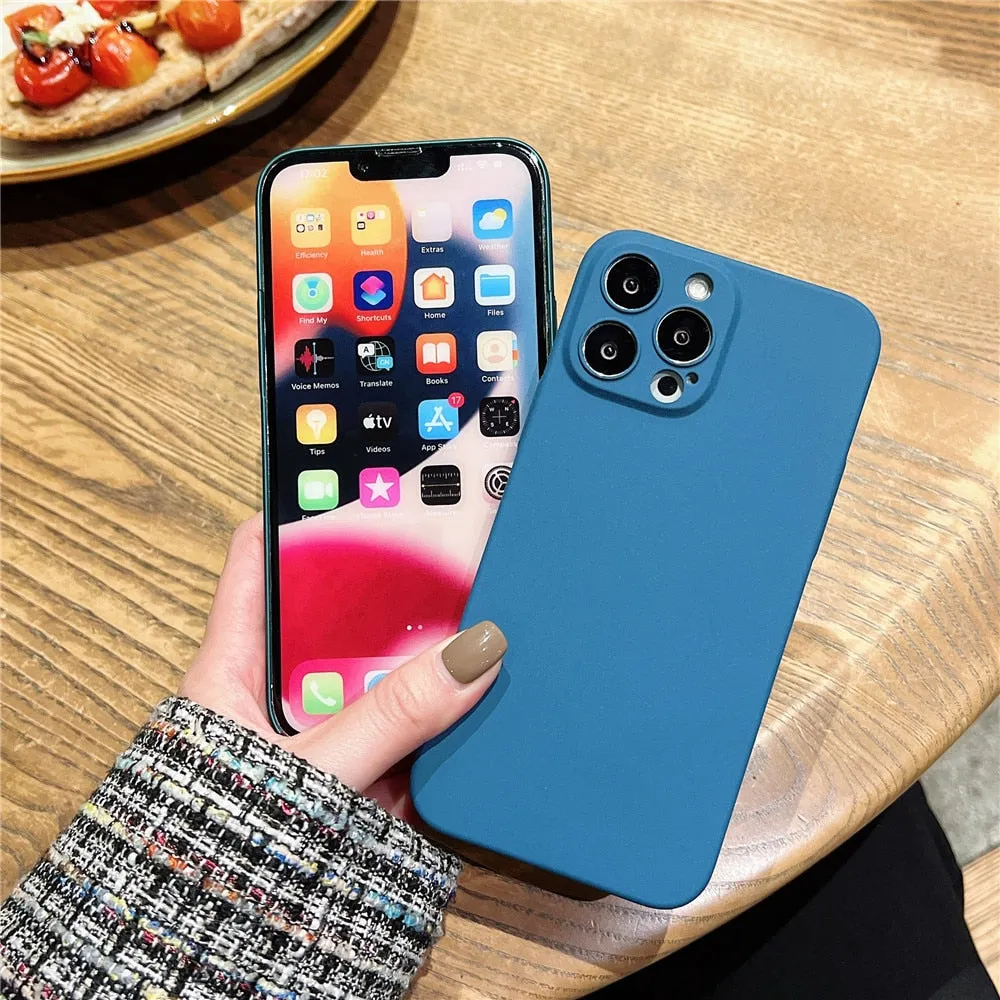 Anymob iPhone Case White Colorful Ultra Thin Matte Hard Frosted Shockproof Phone Cover