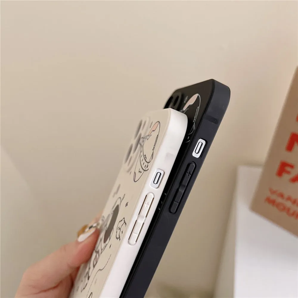 Anymob iPhone Case White Creative Astronaut Silicon Soft Cover