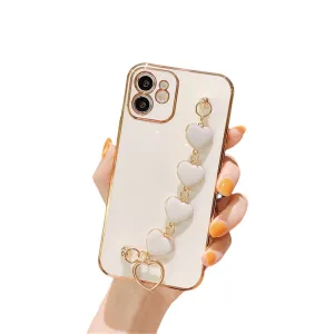 Anymob iPhone Case White Soft Silicone Bracelet Camera Protection Cover With Wristband