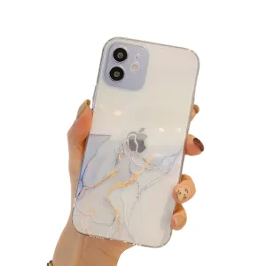 Anymob iPhone Case White Watercolor Marble Soft Silicone TPU Cover