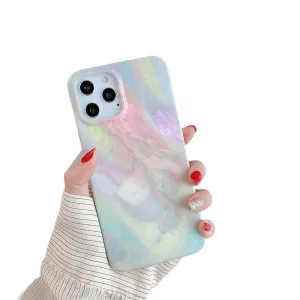 Anymob iPhone Case Yellow Gradual Color Matte Marble Soft Silicone Back Cover