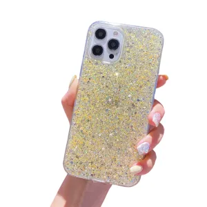 Anymob iPhone Case Yellow Star Glitter Soft Shockproof Silicon Phone Cover Shell