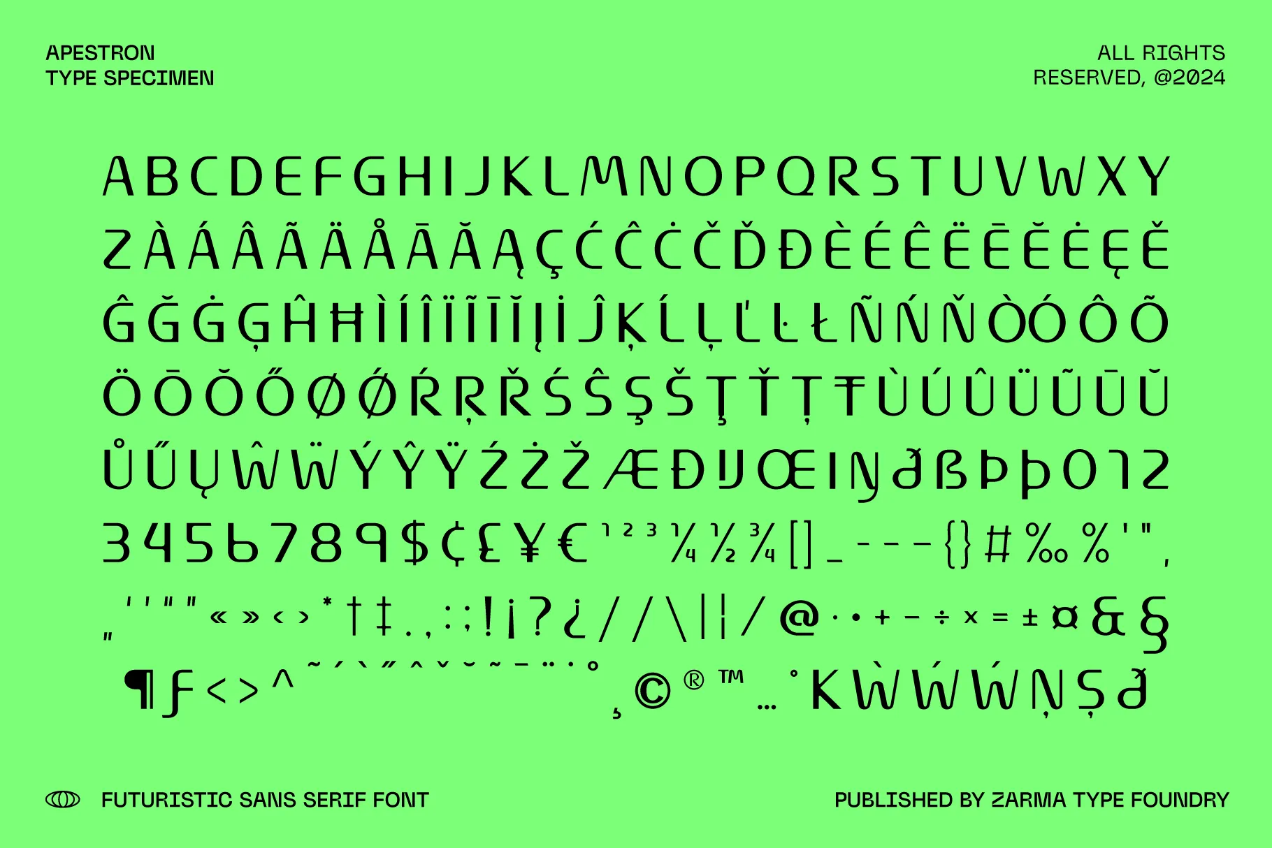 Apestron - Futuristic Cyberpunk Font