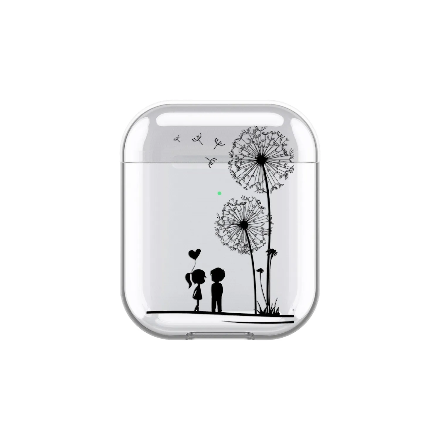 Apfelkiste - AirPods (1st & 2nd Generation) Rubber Protective Cover Love Dandelion - Transparent