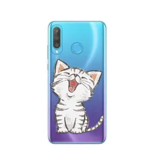 Apfelkiste - Huawei P30 Lite New Edition / P30 Lite Rubber Case Cover Ultra Thin Sweet Cat - Transparent