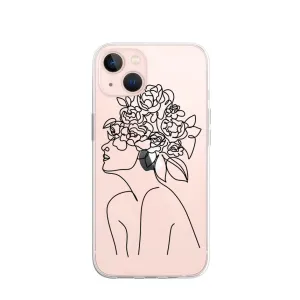 Apfelkiste - iPhone 13 Rubber Case Sleeve Ultra Thin Flower Girl - Transparent