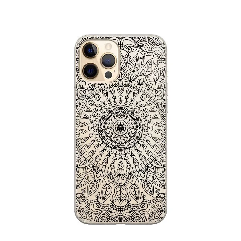 Apfelkiste - iPhone 15 Pro Rubber Case Cover Ultra Thin Circle Mandala - Transparent