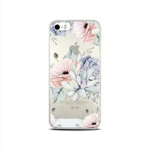 Apfelkiste - iPhone SE (2016) / 5 / 5S Rubber Case Cover Ultra Thin Flowers - Transparent