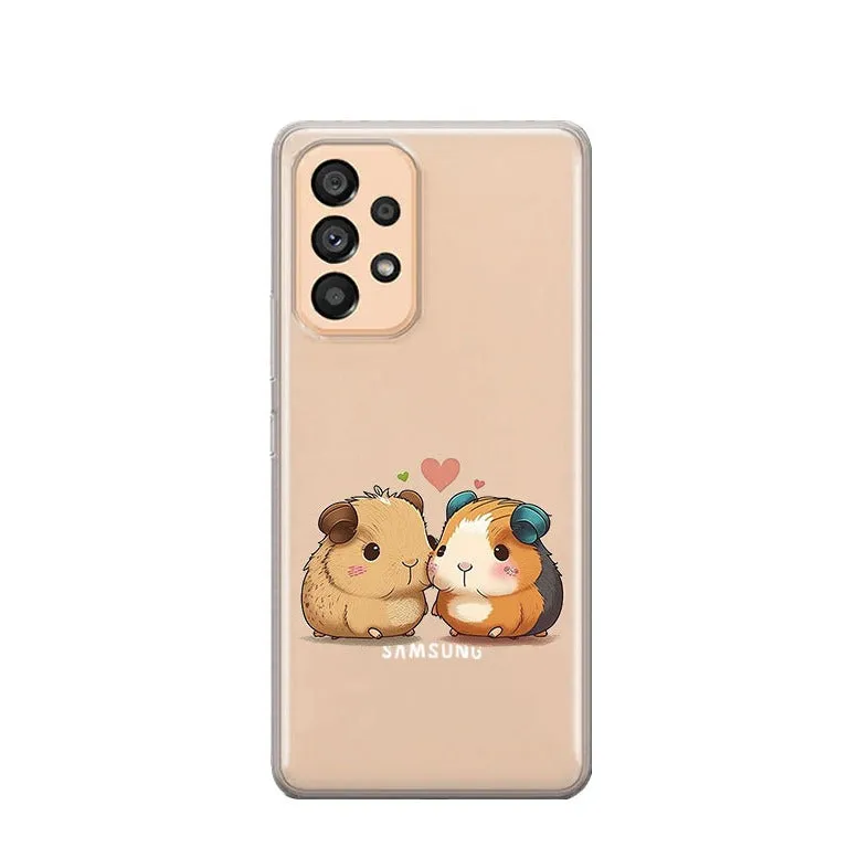 Apfelkiste - Samsung Galaxy A53 5G Rubber Case Cover Ultra Thin Hamster in Love - Transparent