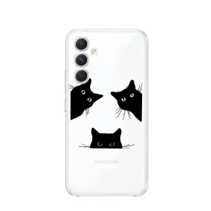 Apfelkiste - Samsung Galaxy A54 5G Rubber Case Cover Ultra Thin Black Cats - Transparent
