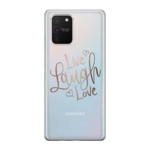 Apfelkiste - Samsung Galaxy S10 Lite Rubber Protective Cover Live Laugh Love - Transparent