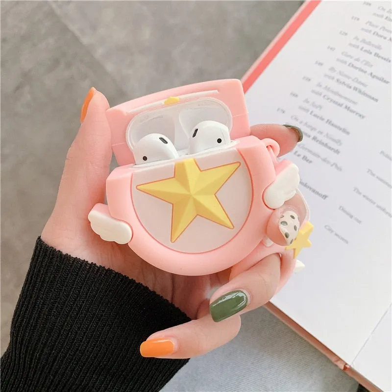 Apple AirPods 2 Earphone Silicon Case Keychain Cute 3D Avocado Shark Corgi Dog