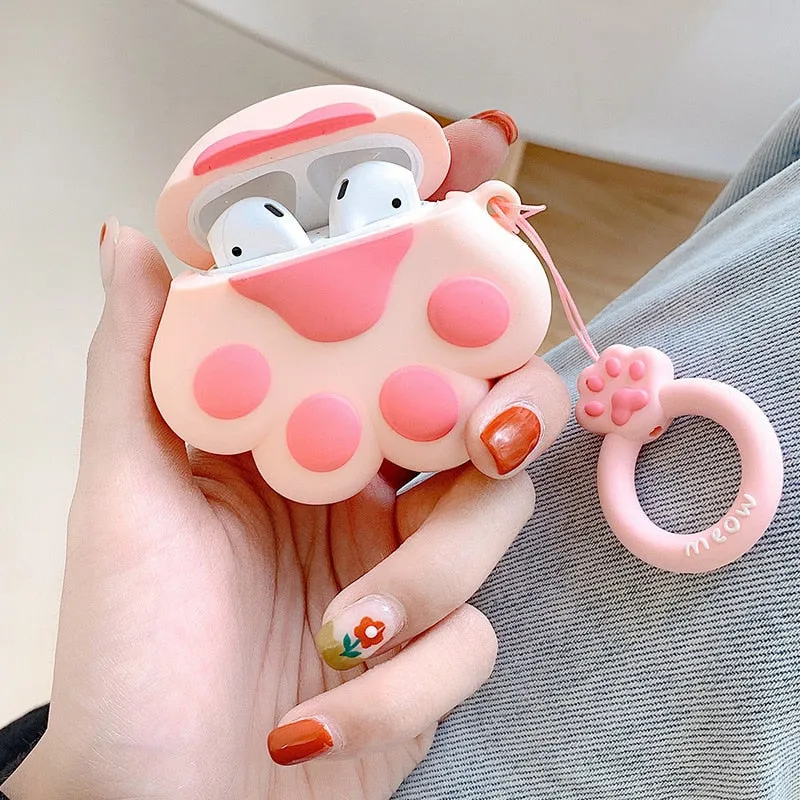 Apple AirPods 2 Earphone Silicon Case Keychain Cute 3D Avocado Shark Corgi Dog