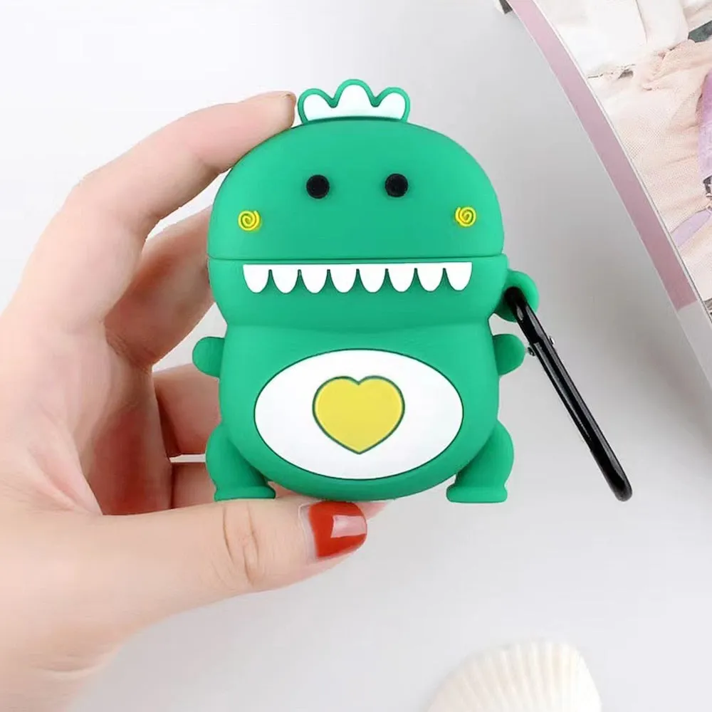 Apple AirPods 2 Earphone Silicon Case Keychain Cute 3D Avocado Shark Corgi Dog