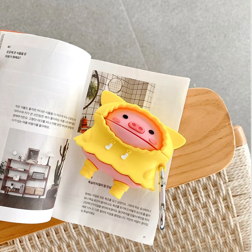 Apple AirPods 2 Earphone Silicon Case Keychain Cute 3D Avocado Shark Corgi Dog