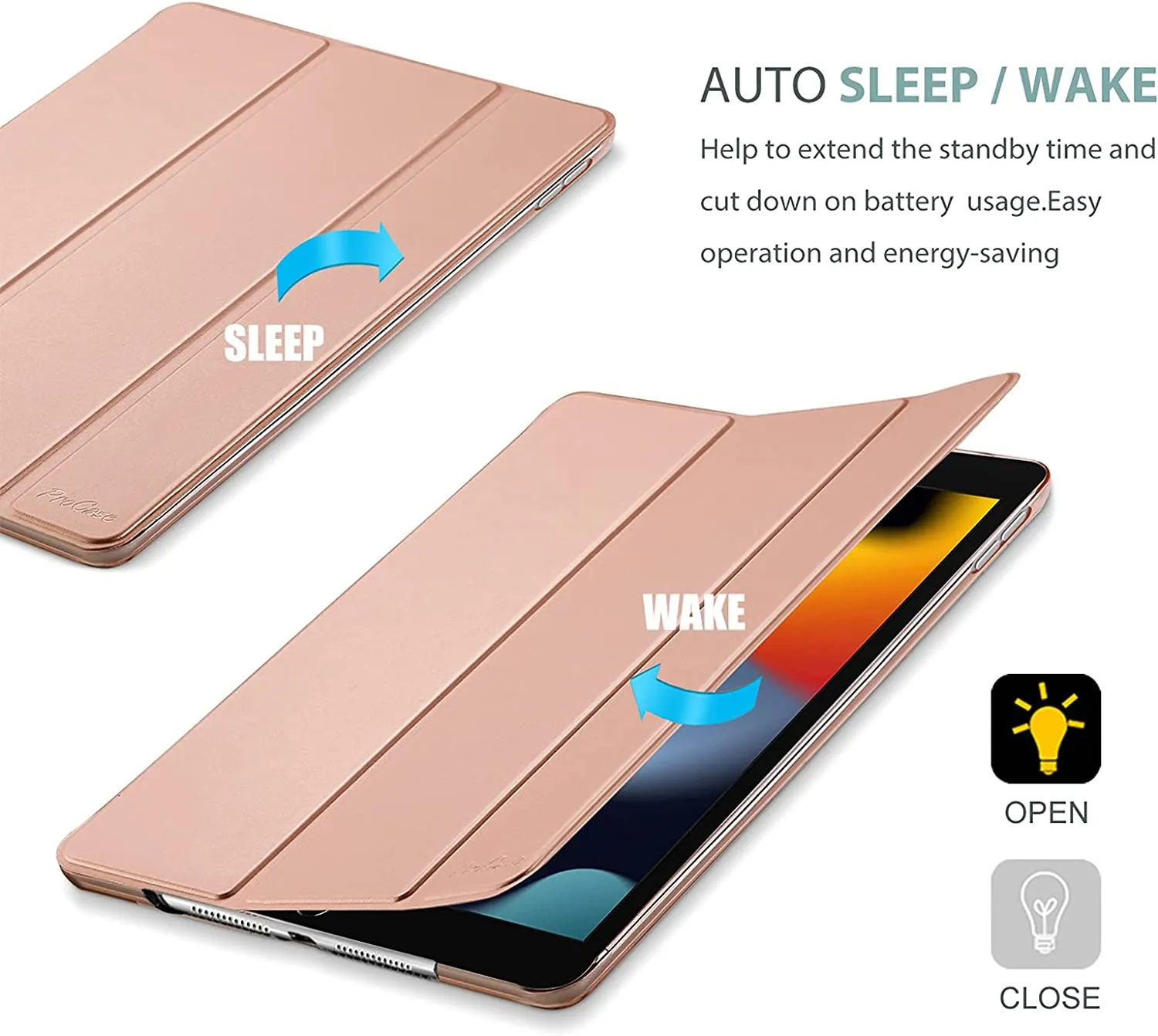 Apple iPad Air 4 4th Gen 10.9 inch 2020 Folio Smart Leather Magnetic Stand Case Cover (Rose Gold)