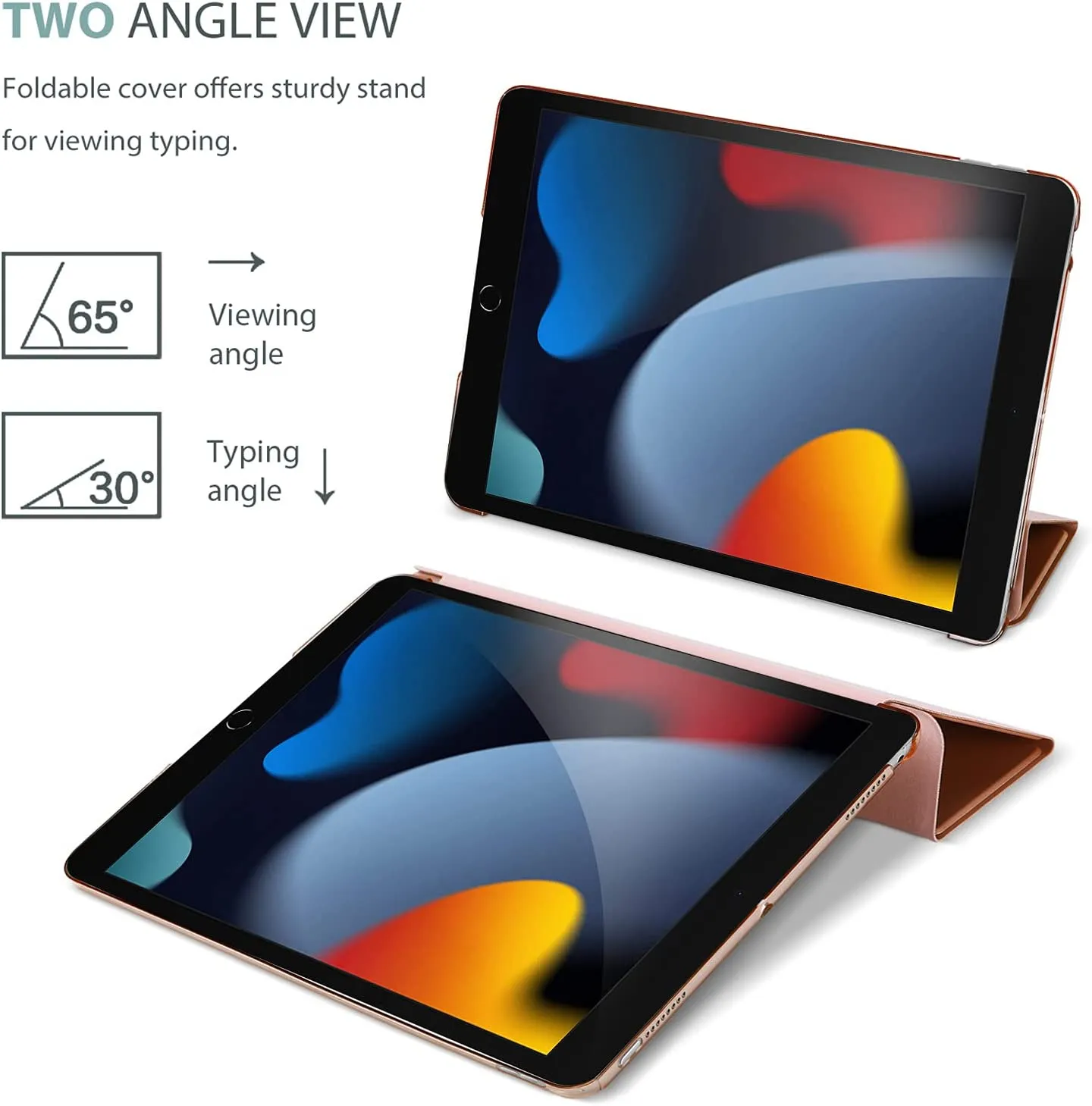 Apple iPad Air 4 4th Gen 10.9 inch 2020 Folio Smart Leather Magnetic Stand Case Cover (Rose Gold)