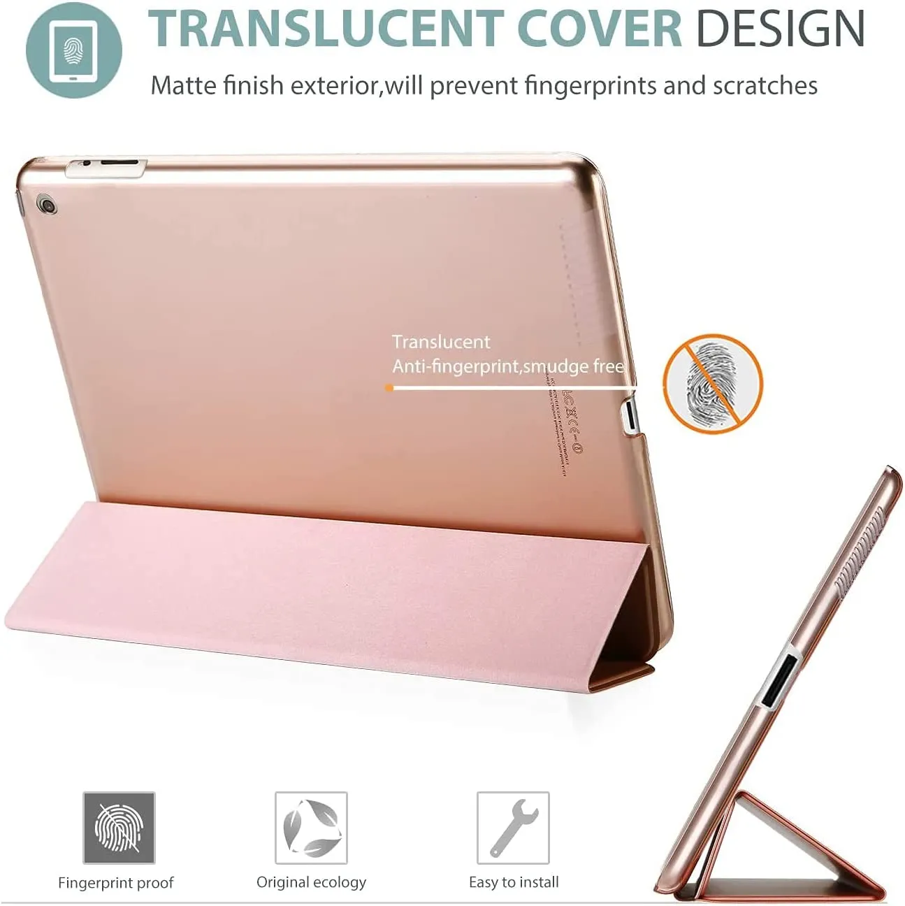 Apple iPad Air 4 4th Gen 10.9 inch 2020 Folio Smart Leather Magnetic Stand Case Cover (Rose Gold)