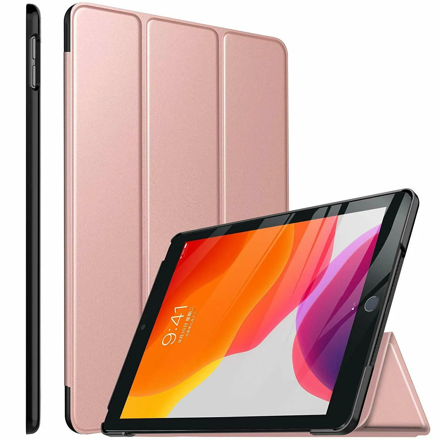 Apple iPad Air 4 4th Gen 10.9 inch 2020 Folio Smart Leather Magnetic Stand Case Cover (Rose Gold)