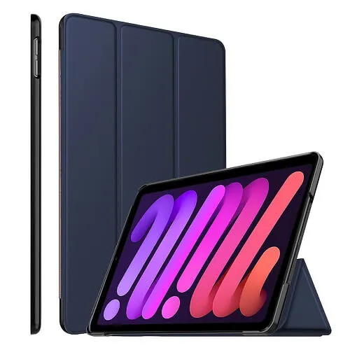 Apple iPad Mini 6 Folio Smart Leather Magnetic Stand Case Cover (Blue)