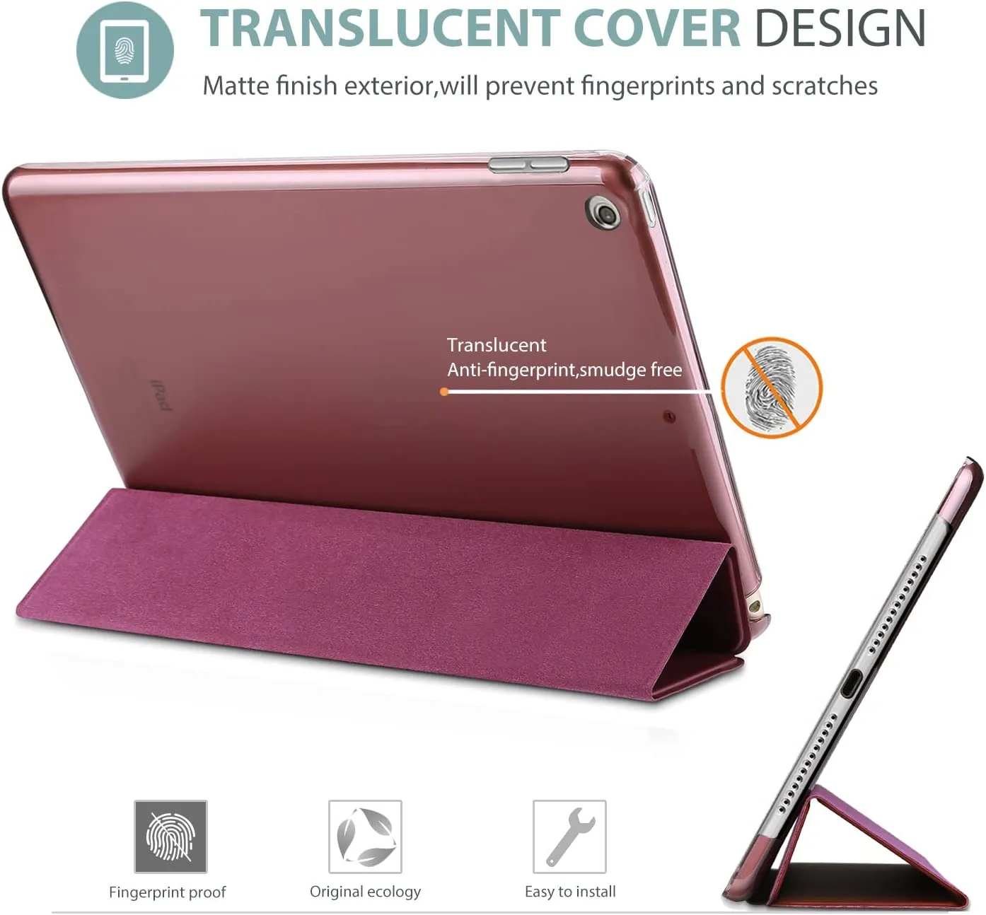 Apple iPad Pro 11 2018 Folio Smart Leather Magnetic Stand Case Cover (Purple)