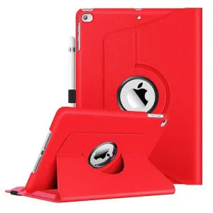 Apple iPad Pro 11 2018 Leather Case, Rotating 360 Degree Stand Smart Shockproof Flip Cover (Red)