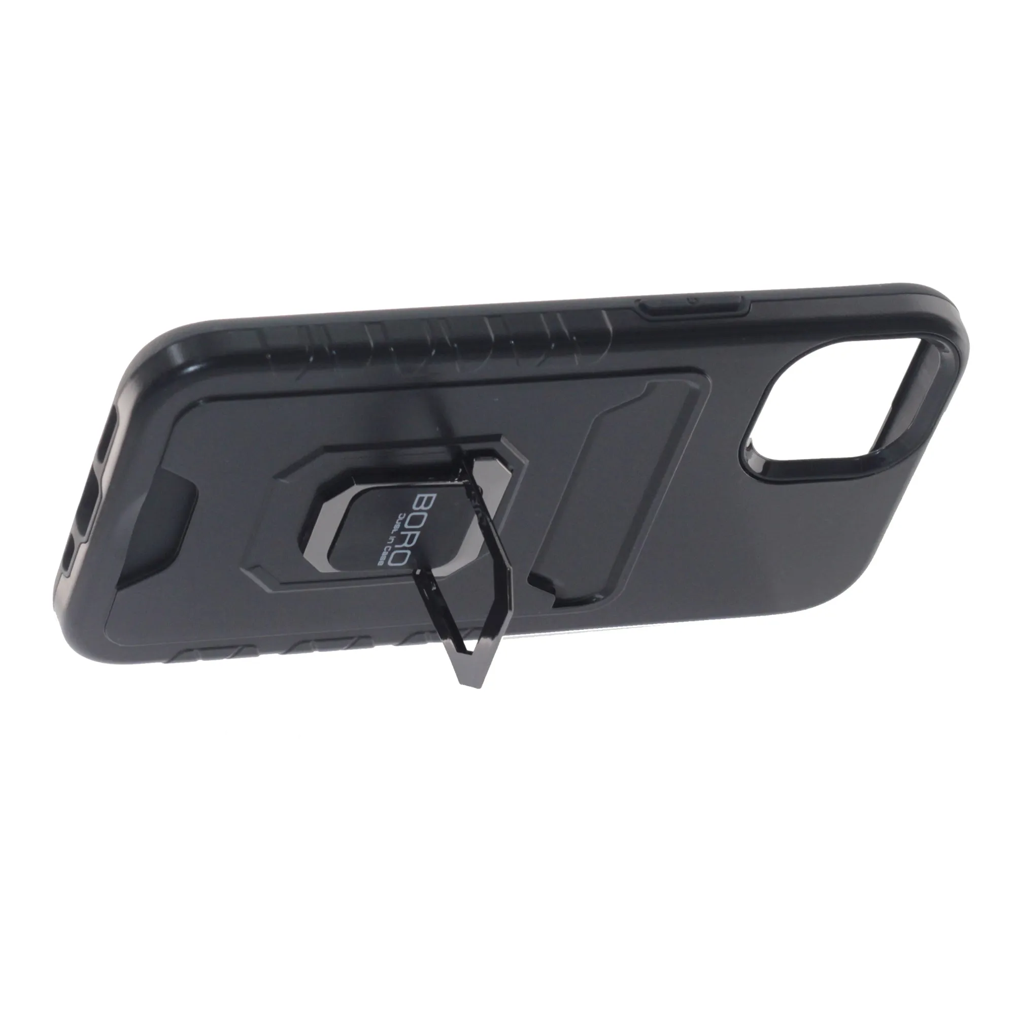 Apple iPhone 12 Case/12ProCase, (BORO) Magnetic Ring Armor Case with Card Holder, Color Black