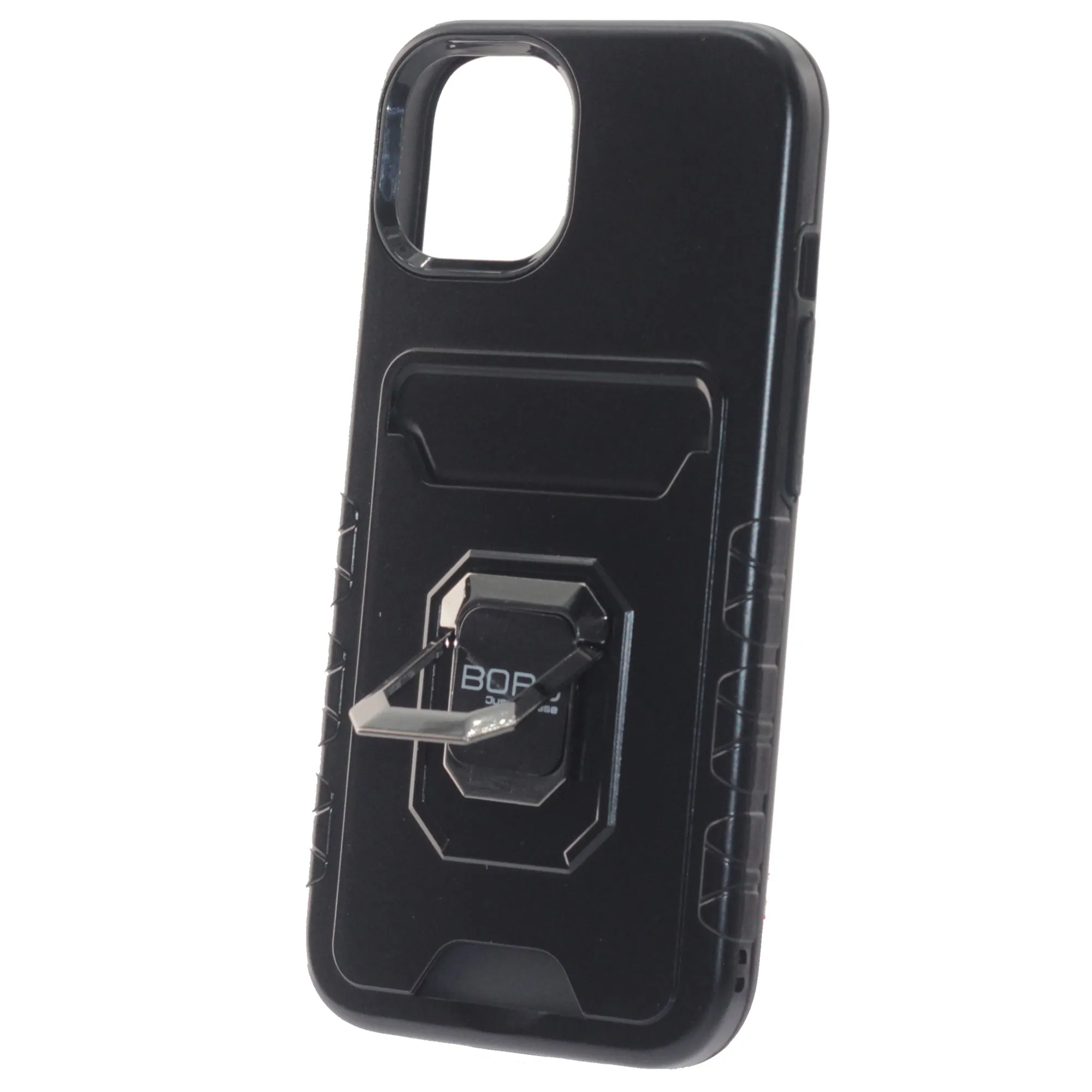 Apple iPhone 12 Case/12ProCase, (BORO) Magnetic Ring Armor Case with Card Holder, Color Black