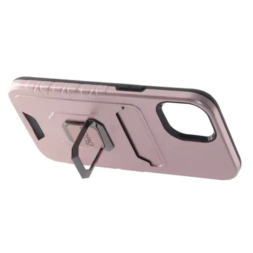 Apple iPhone 13 Mini Case, (BORO) Magnetic Ring Armor Case with Card Holder, Color Rose Gold
