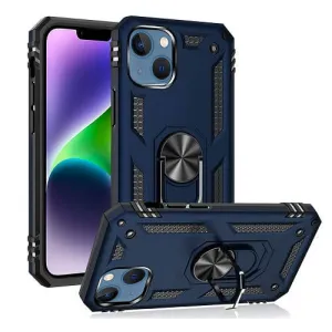 Apple iPhone 14 Plus Magnetic Ring Rugged Shockproof Case Heavy Duty Protective Back Cover (Blue)