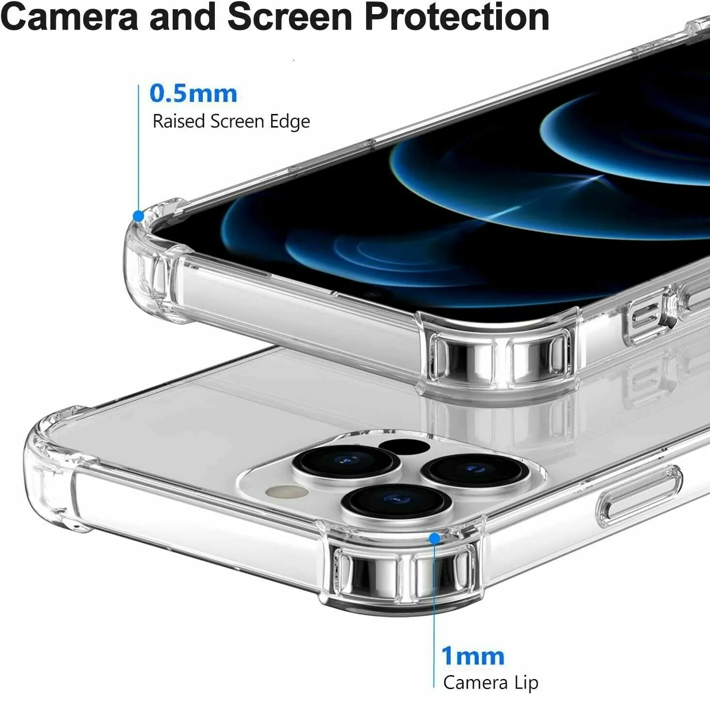 Apple iPhone 14 Pro Case Crystal Clear Heavy Duty Transparent TPU Bumper Shockproof Case Cover