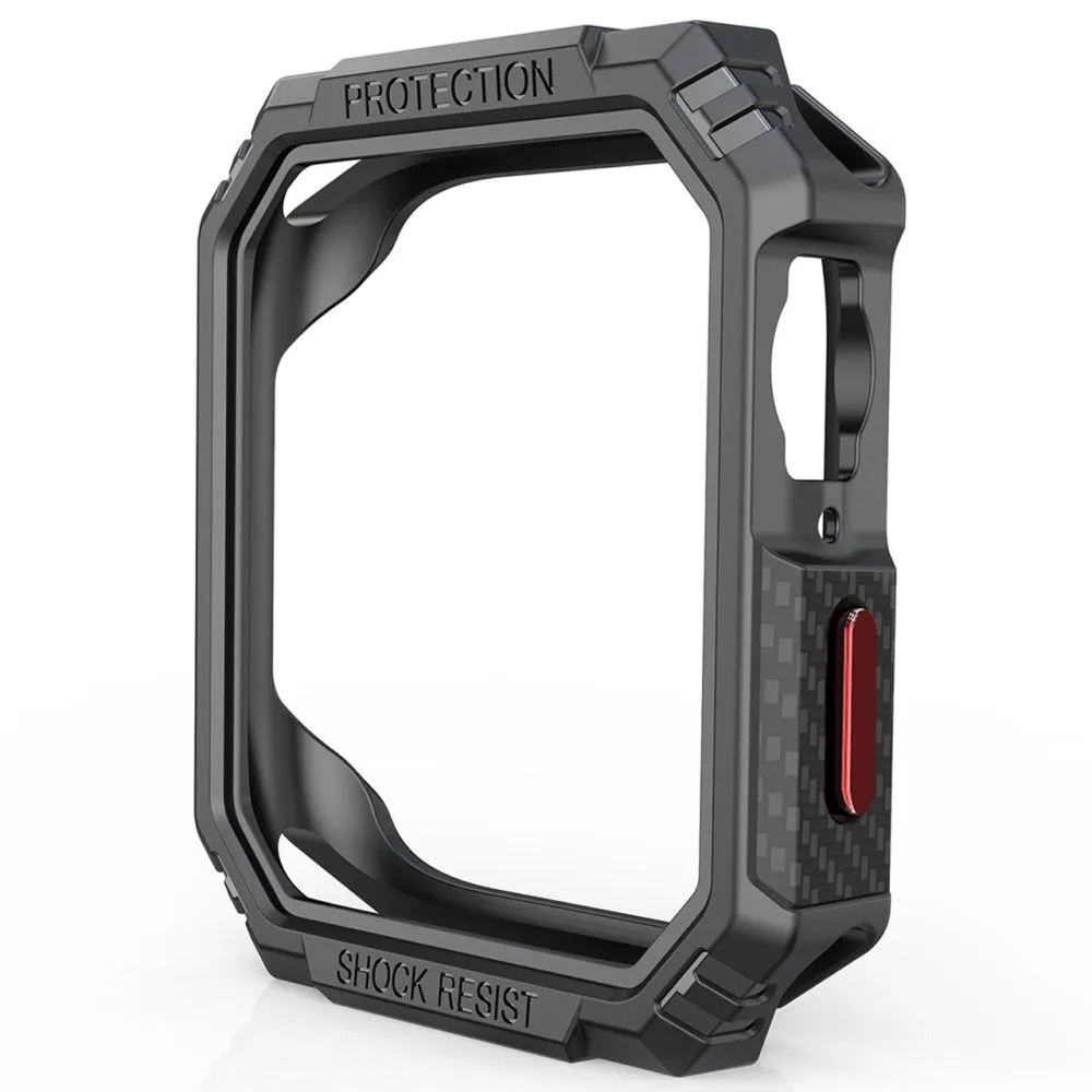 Apple Watch (41mm) carbon fiber style cover - Black / Red