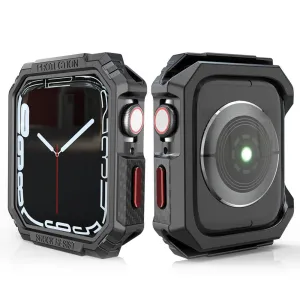 Apple Watch (41mm) carbon fiber style cover - Black / Red