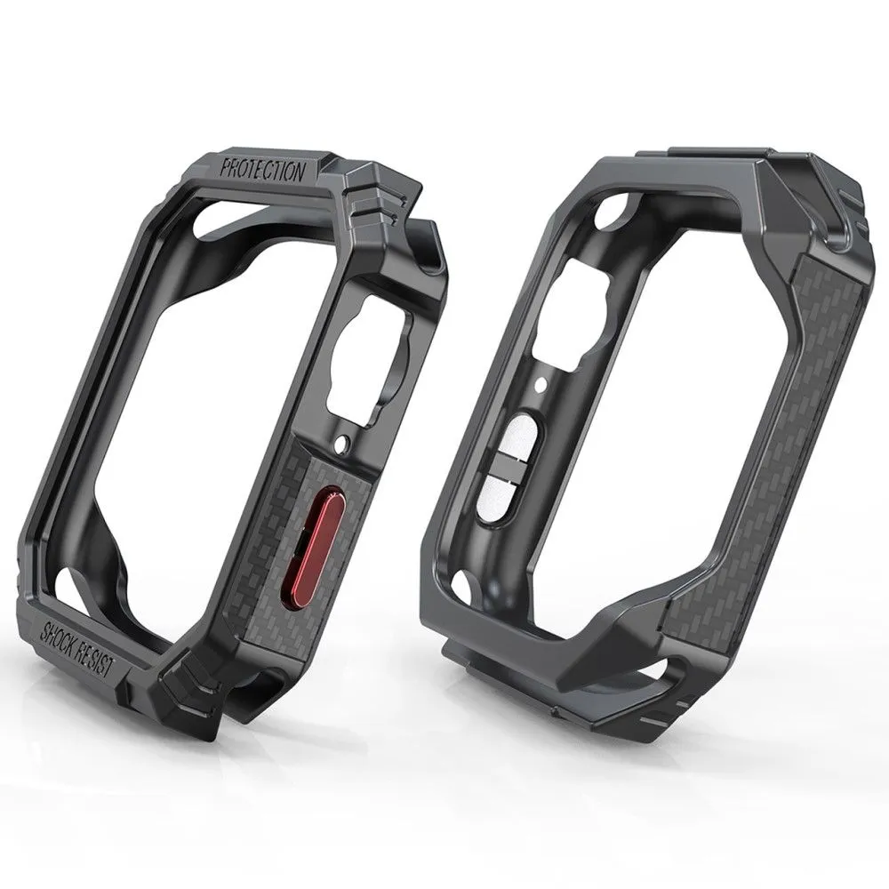 Apple Watch (41mm) carbon fiber style cover - Black / Red