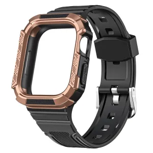 Apple Watch (41mm) dual color TPU cover with watch strap - Black / Bronze