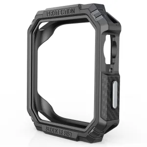 Apple Watch 44mm carbon fiber style cover - Black / Silver