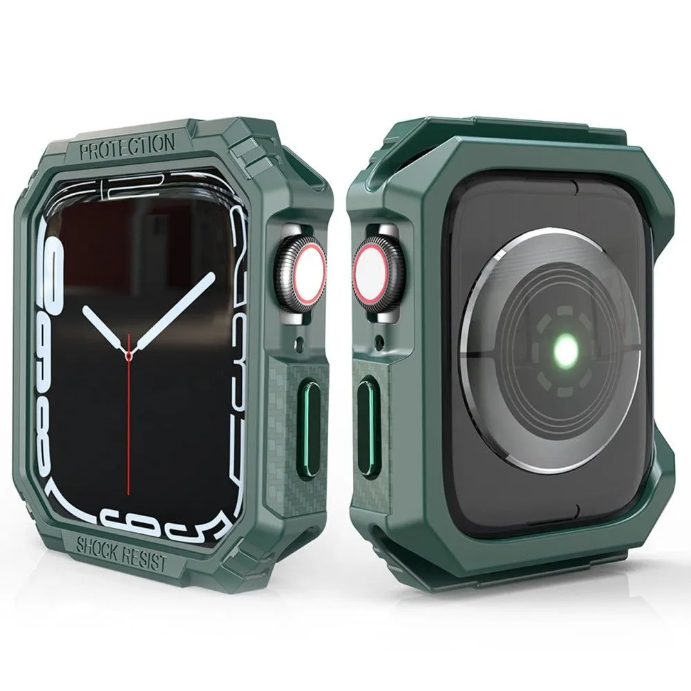 Apple Watch 44mm carbon fiber style cover - Green