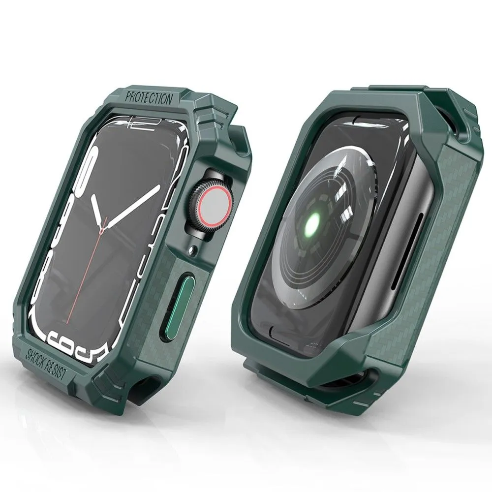 Apple Watch 44mm carbon fiber style cover - Green