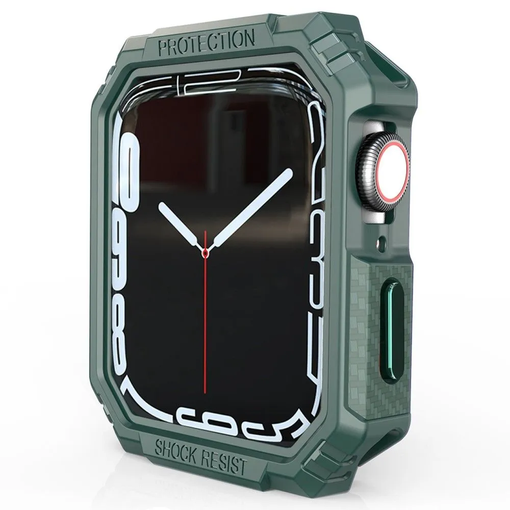 Apple Watch 44mm carbon fiber style cover - Green