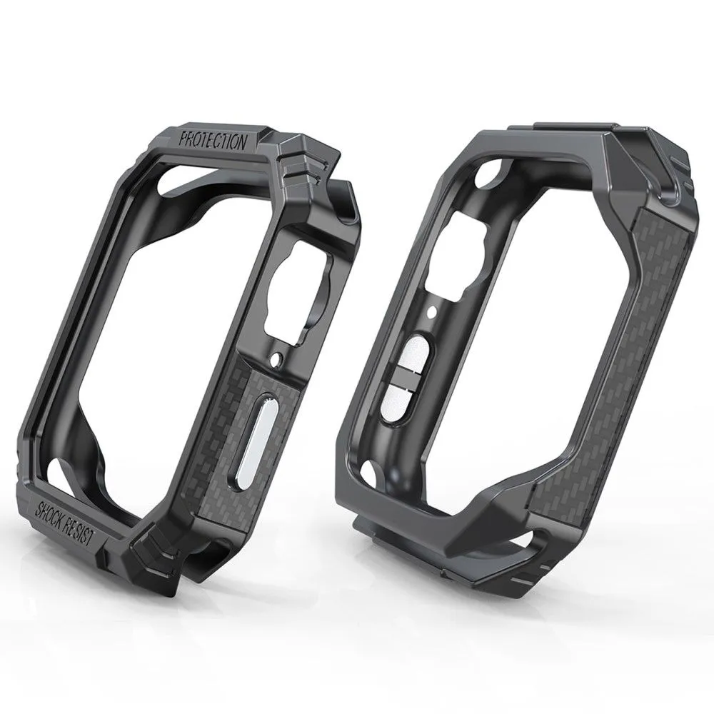 Apple Watch (45mm) carbon fiber style cover - Black / Silver