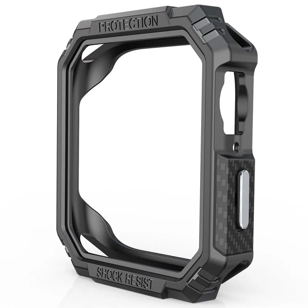 Apple Watch (45mm) carbon fiber style cover - Black / Silver