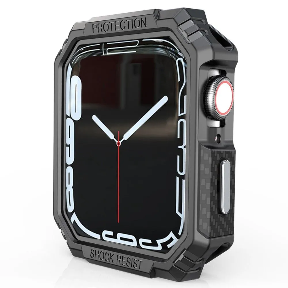Apple Watch (45mm) carbon fiber style cover - Black / Silver