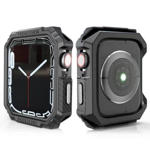 Apple Watch (45mm) carbon fiber style cover - Black / Silver