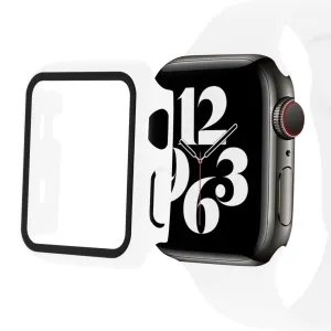 Apple Watch (45mm) silicone watch strap   tempered glass cover - White