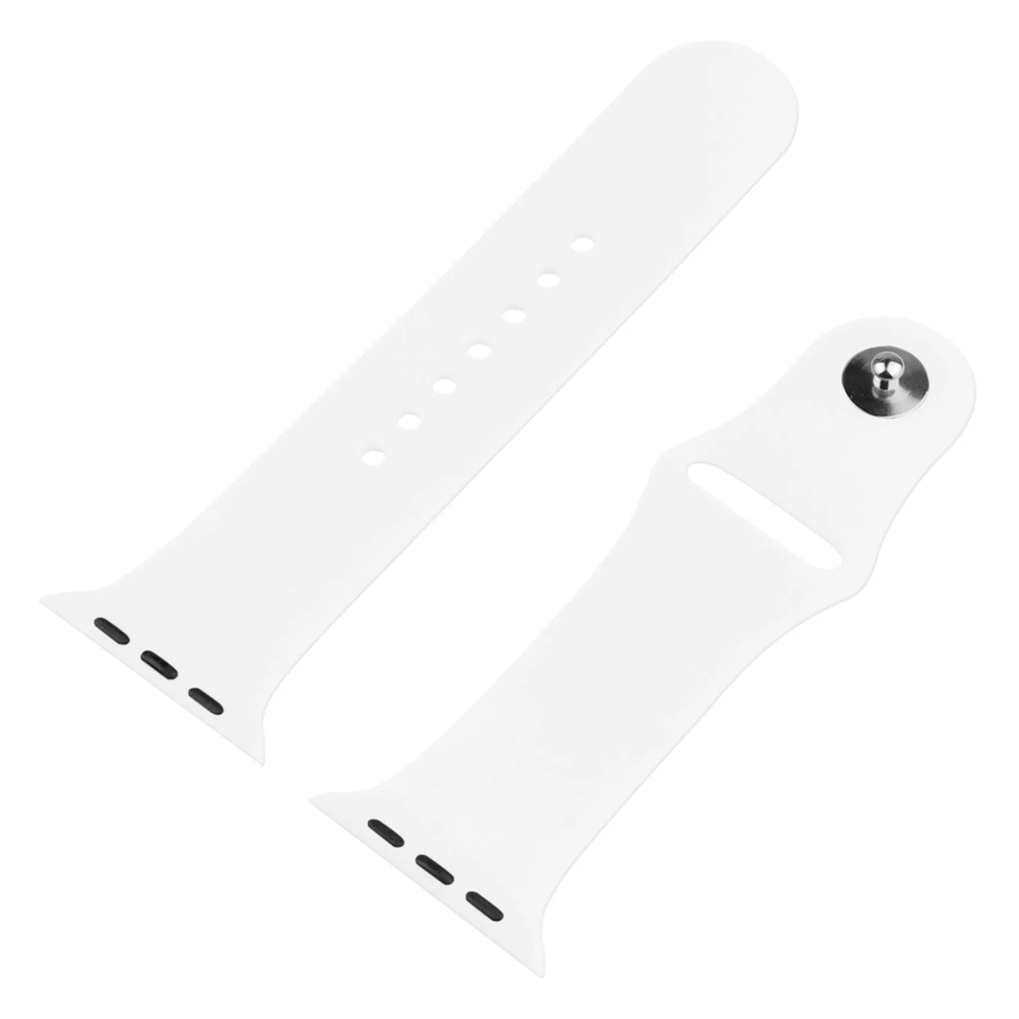 Apple Watch (45mm) silicone watch strap   tempered glass cover - White