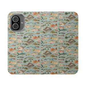 Aquatic Themed Flip Phone Case for Mobile Devices