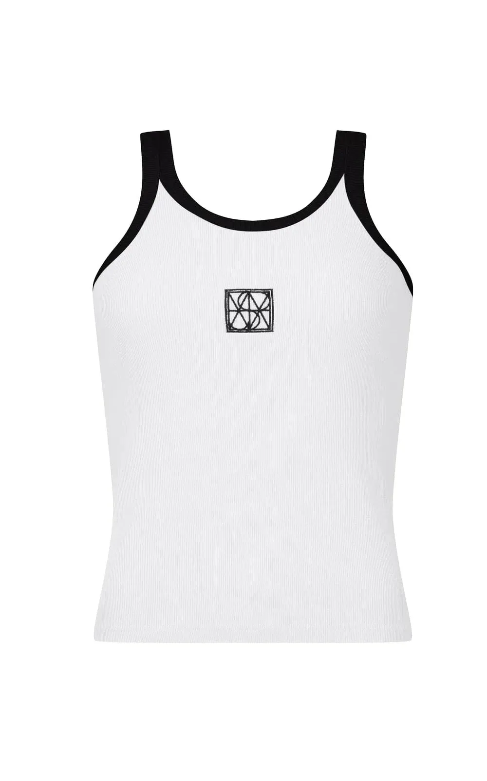 Araminta James | Monogram Contrast Tank - Snow