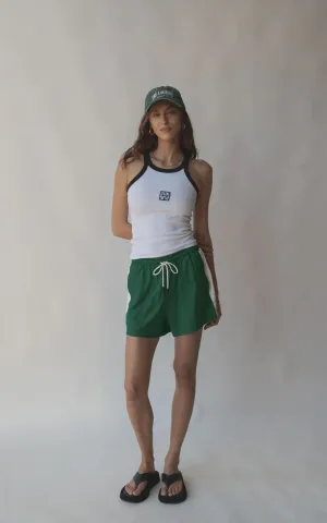 Araminta James | Monogram Contrast Tank - Snow