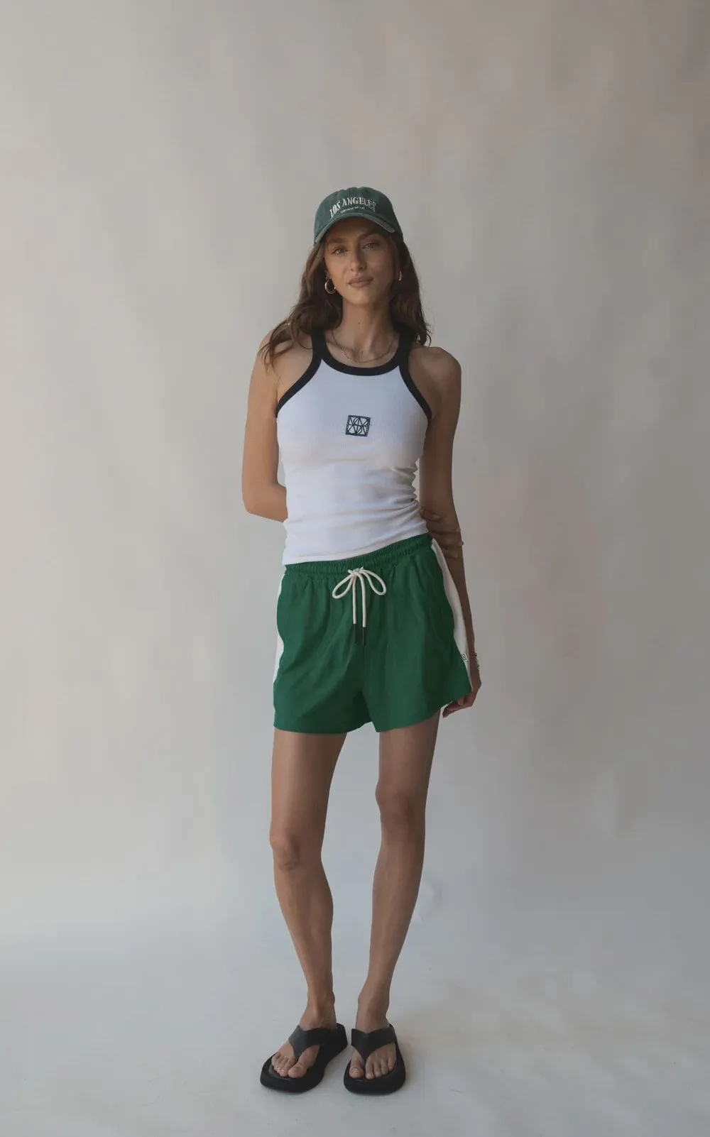 Araminta James | Monogram Contrast Tank - Snow