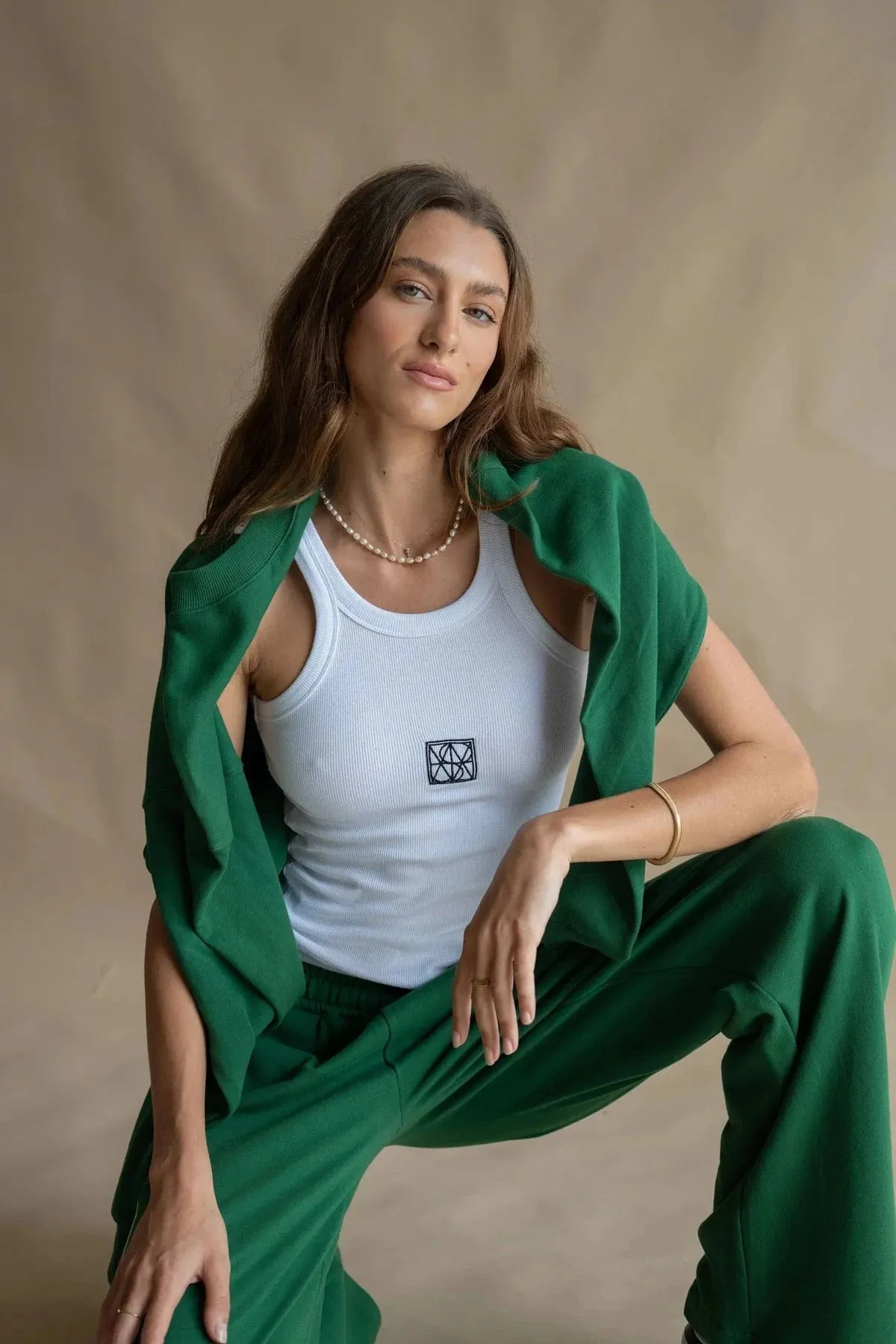Araminta James | Monogram Tank - Snow